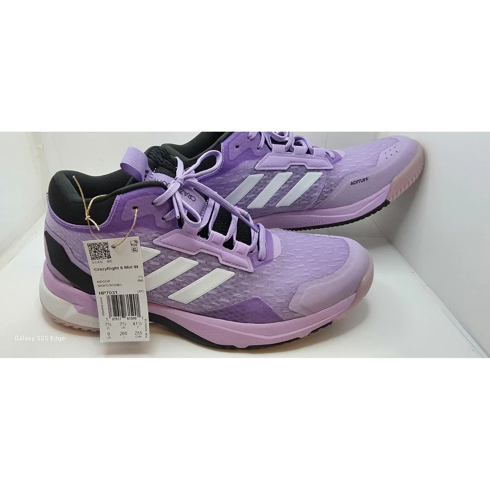 Adidas Crazyflight 6 Mid W Purple White Indoor Sports Shoes HP7031 Mens 9